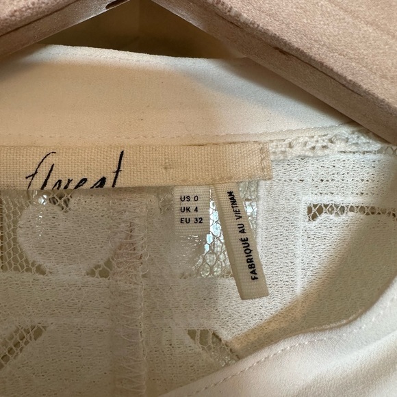 ANTHROPOLOGIE FLOREAT SAGESSE LACE BUTTON DOWN BLOUSE size 0 NWOT - Picture 4 of 6